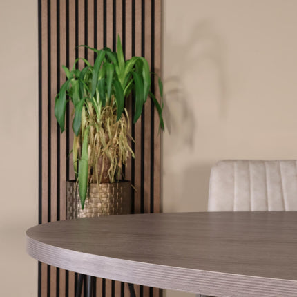 Eettafel Tommy ovaal 210cm grijs melamine