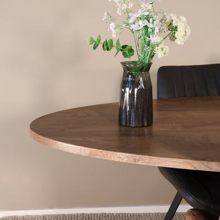 Eettafel Twist ovaal 210cm bruin MDF