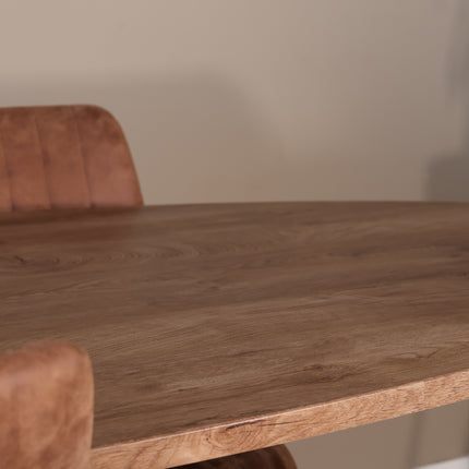 Eettafel Twist ovaal 210cm bruin MDF