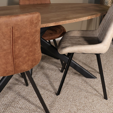 Eettafel Twist ovaal 210cm bruin MDF