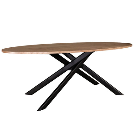 Eettafel Twist ovaal 210cm bruin MDF