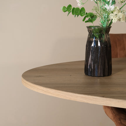 Eettafel Twist ovaal 210cm lichtbruin MDF