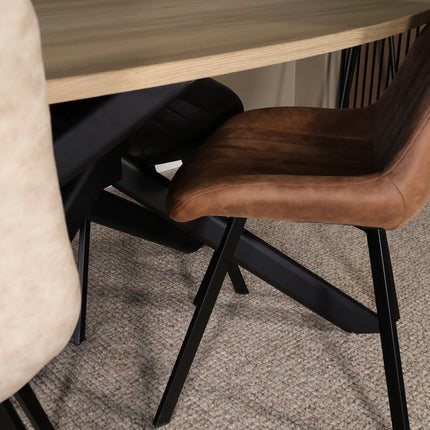 Eettafel Twist ovaal 210cm lichtbruin MDF