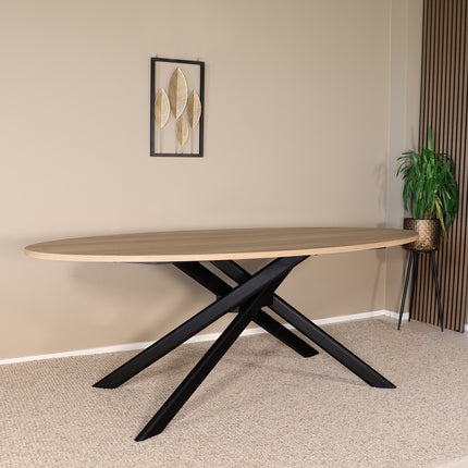 Eettafel Twist ovaal 210cm lichtbruin MDF