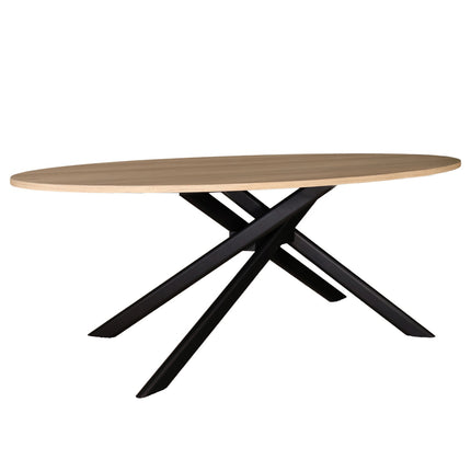 Eettafel Twist ovaal 210cm lichtbruin MDF