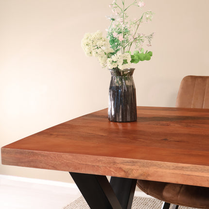 Eettafel Xavier rechthoekig 160cm bruin mangohout