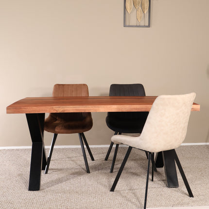 Eettafel Xavier rechthoekig 160cm bruin mangohout