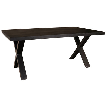 Eettafel Xavier rechthoekig 180cm zwart mangohout