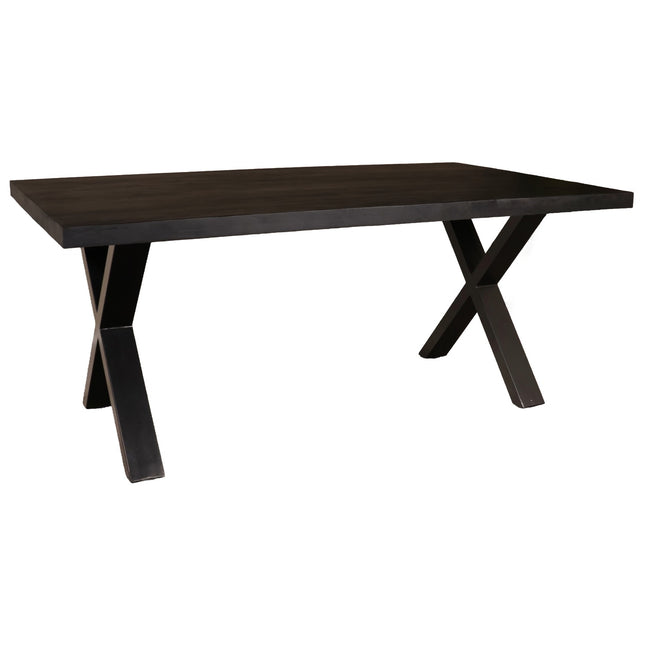Eettafel Xavier rechthoekig 180cm zwart mangohout