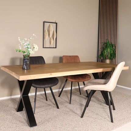 Eettafel Xavier rechthoekig 200cm lichtbruin mangohout