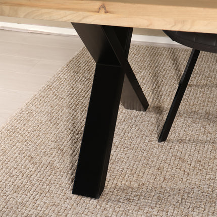 Eettafel Xavier rechthoekig 200cm lichtbruin mangohout