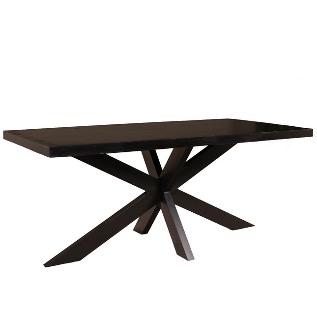 Eettafel John rechthoekig 180cm zwart mangohout