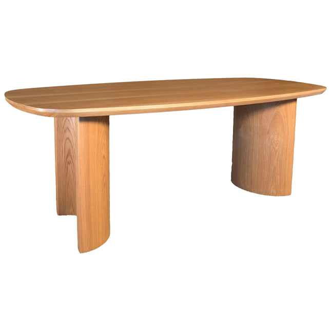 Eettafel Japandi Lennox deens ovaal 210cm bruin fineer