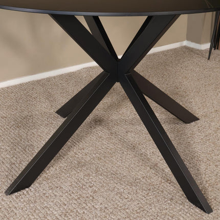 Eettafel marmerlook Jenna rond 120cm zwart steen