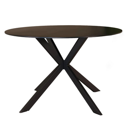 Eettafel marmerlook Jenna rond 120cm zwart steen