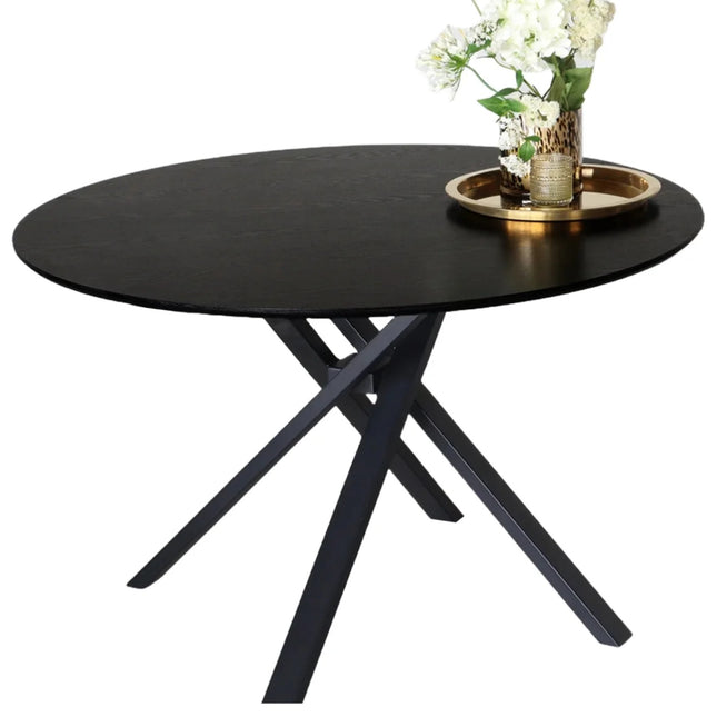 Eettafel Ronsi Antoinette rond 120cm zwart MDF