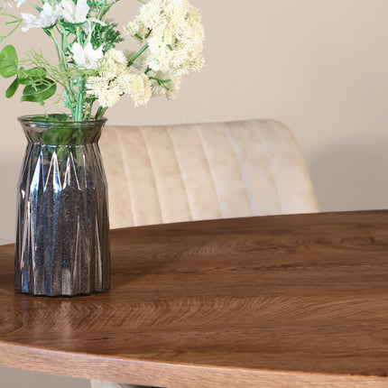 Eettafel Twist ovaal 160cm bruin MDF