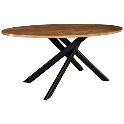 Eettafel Twist ovaal 160cm bruin MDF