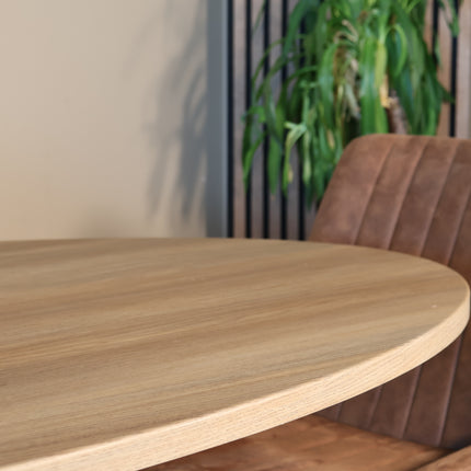 Eettafel Twist ovaal 160cm lichtbruin MDF