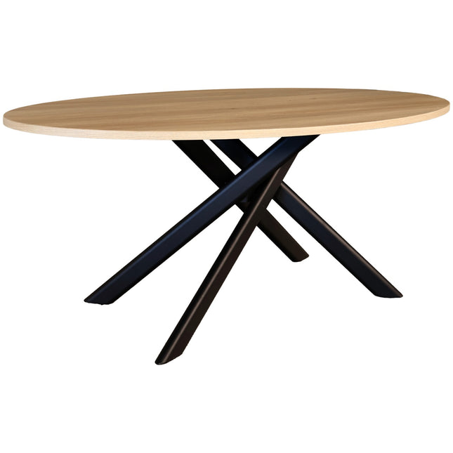 Eettafel Twist ovaal 160cm lichtbruin MDF