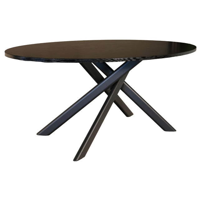 Eettafel Twist ovaal 160cm zwart MDF