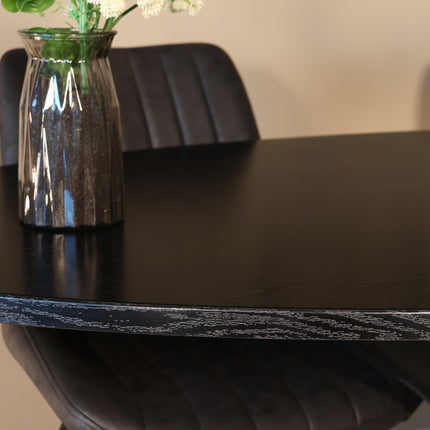 Eettafel Twist ovaal 180cm zwart MDF