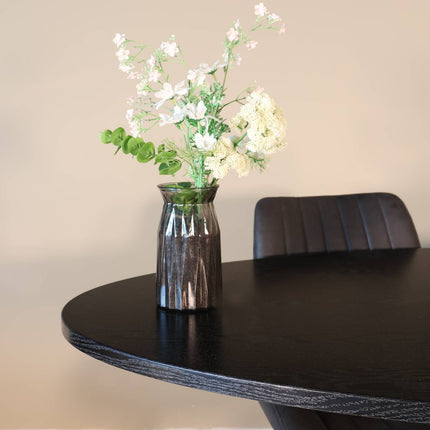 Eettafel Twist ovaal 210cm zwart MDF
