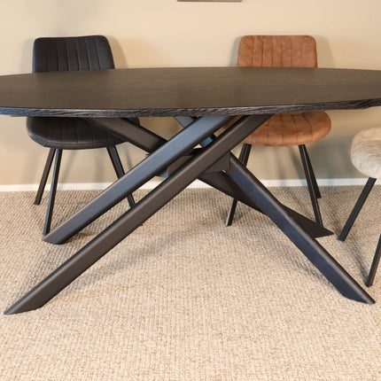 Eettafel Twist ovaal 210cm zwart MDF