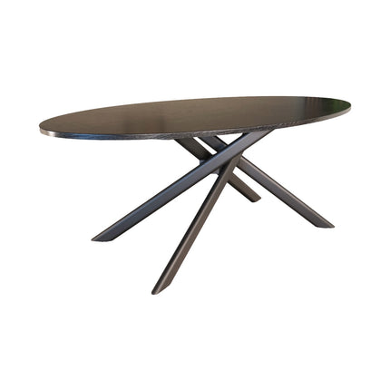 Eettafel Twist ovaal 210cm zwart MDF