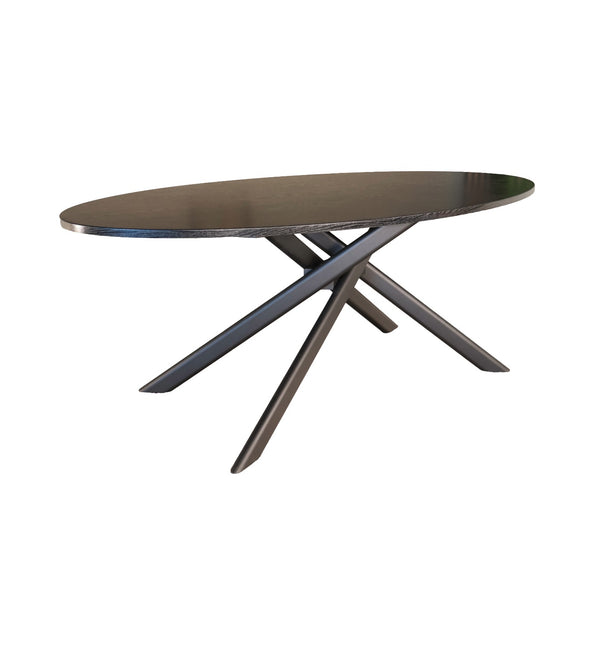 Eettafel Twist ovaal 210cm zwart MDF