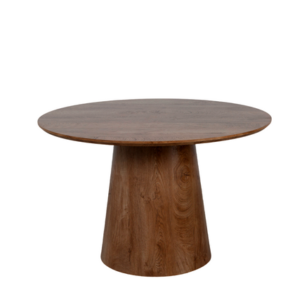 Eettafel Japandi Amber rond 120cm bruin MDF
