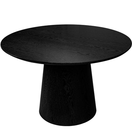 Eettafel Japandi Amber rond 120cm zwart MDF