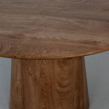Eettafel Japandi Amber rond 130cm bruin MDF