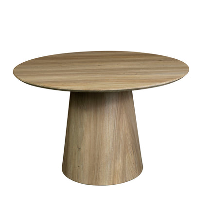 Eettafel Japandi Amber rond 130cm lichtbruin MDF