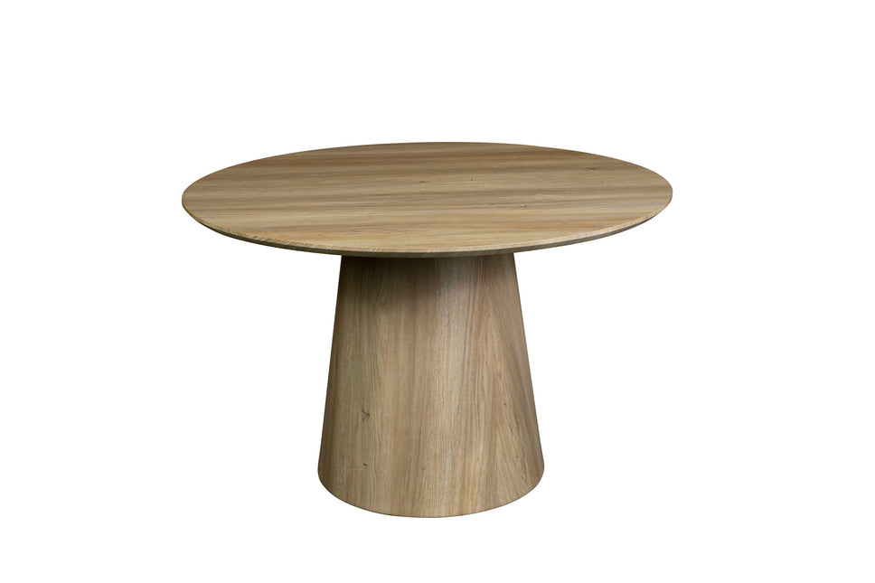 Eettafel Japandi Amber rond 120cm lichtbruin MDF