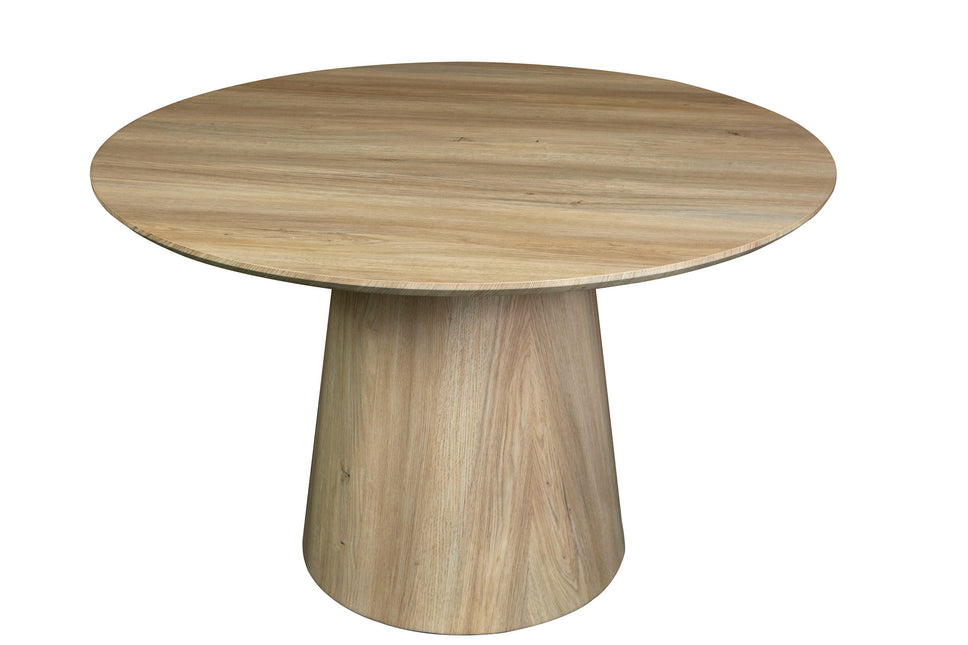 Eettafel Japandi Amber rond 120cm lichtbruin MDF