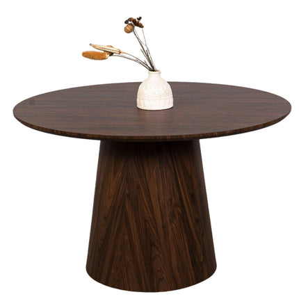 Eettafel Japandi Amber rond 150cm walnoot MDF