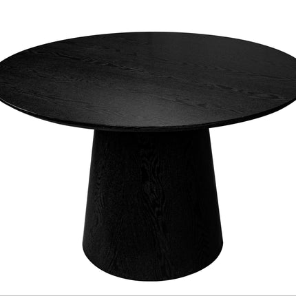 Eettafel Japandi Amber rond 130cm zwart MDF