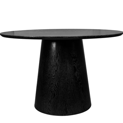 Eettafel Japandi Amber rond 130cm zwart MDF
