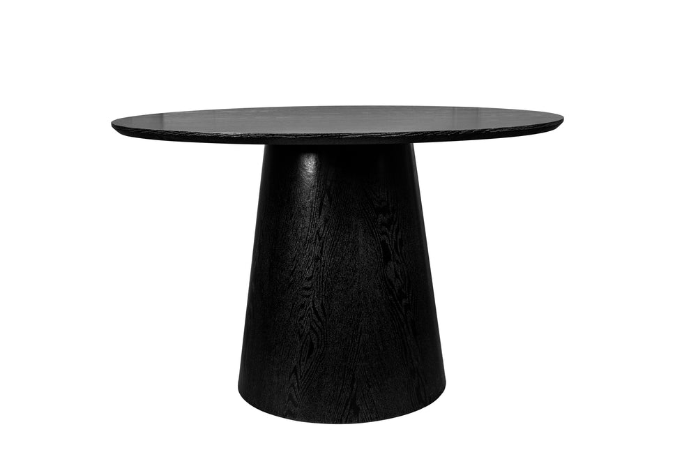 Eettafel Japandi Amber rond 130cm zwart MDF
