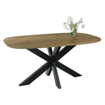 Eettafel Austin deens ovaal 160cm lichtbruin mangohout