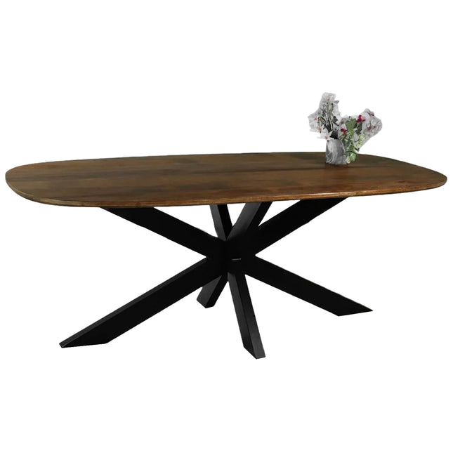 Eettafel Austin deens ovaal 200cm bruin mangohout