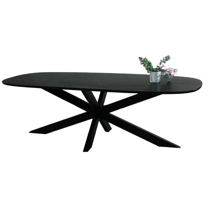 Eettafel Austin deens ovaal 240cm zwart mangohout