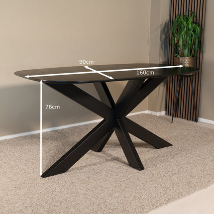 Eettafel Austin deens ovaal 160cm zwart mangohout