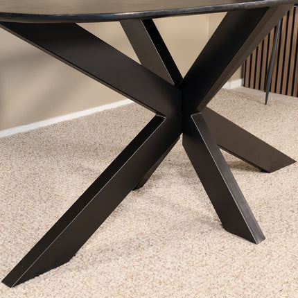 Eettafel Austin deens ovaal 160cm zwart mangohout