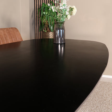 Eettafel Austin deens ovaal 160cm zwart mangohout