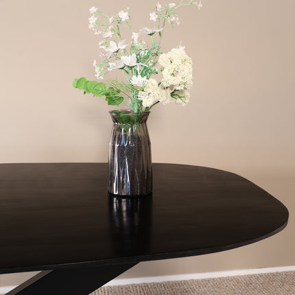 Eettafel Austin deens ovaal 160cm zwart mangohout