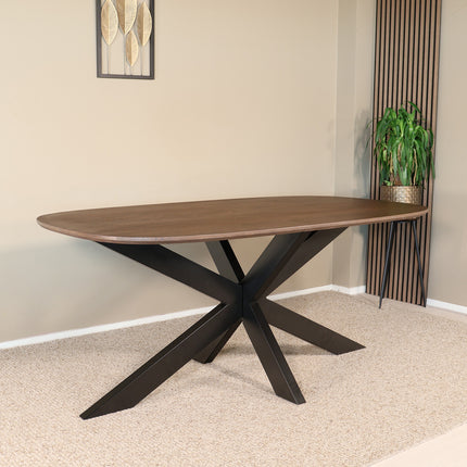Eettafel Austin deens ovaal 180cm walnoot mangohout