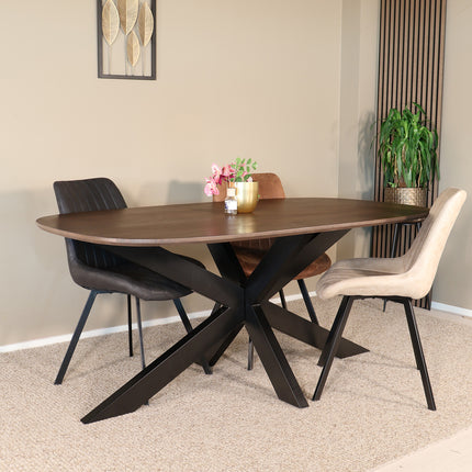 Eettafel Austin deens ovaal 180cm walnoot mangohout