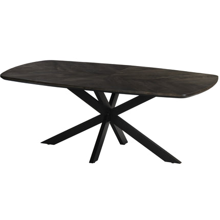 Eettafel Bali deens ovaal 200cm walnoot mangohout hongaarse punt